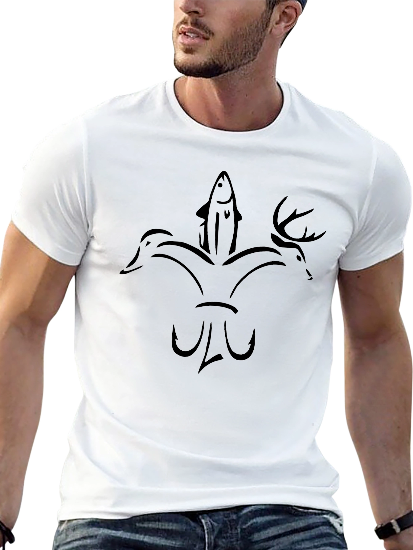 Hunting & Fishing Black Graphic Tee
