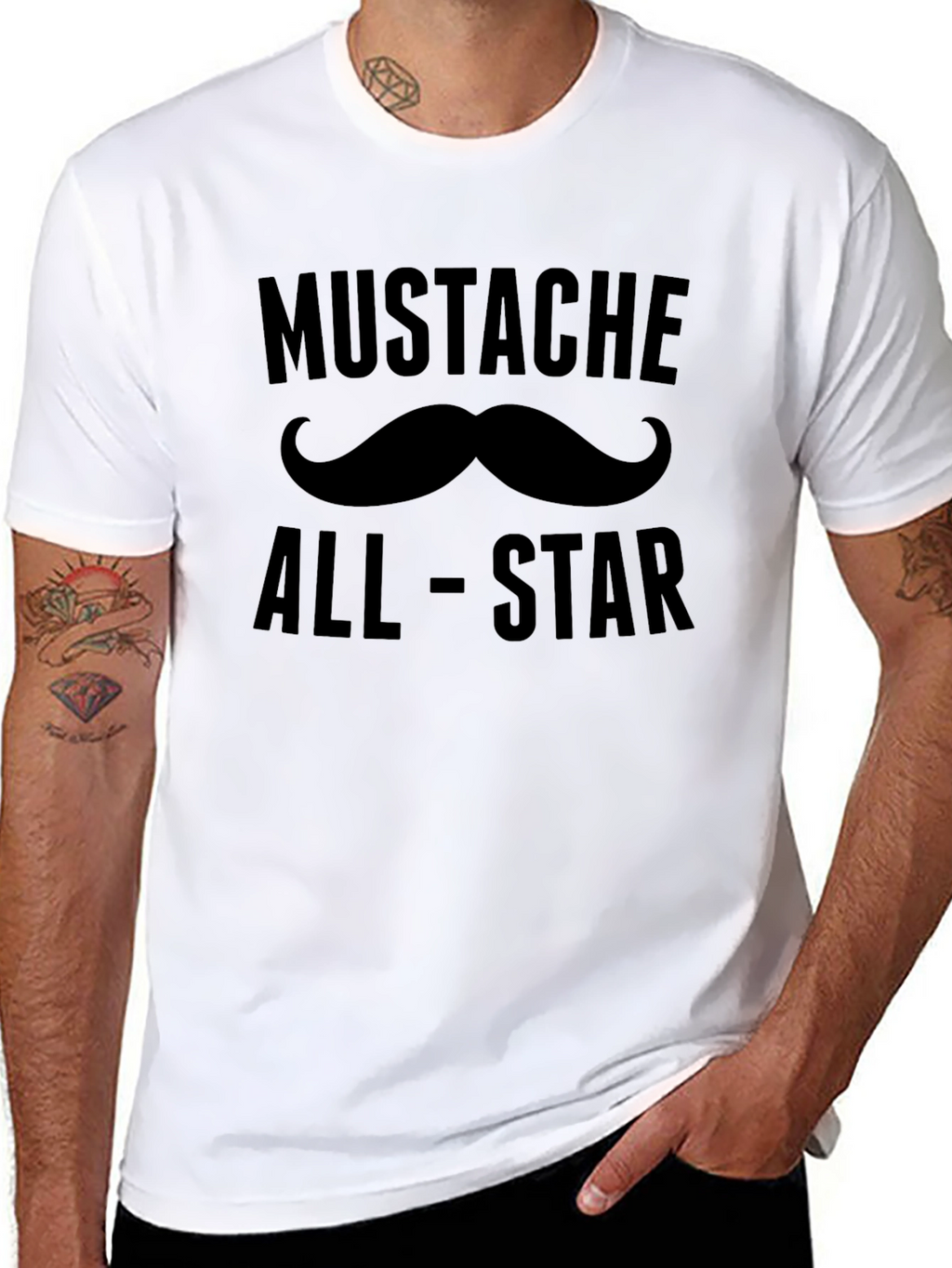 Mustache All-Star Black T-Shirt