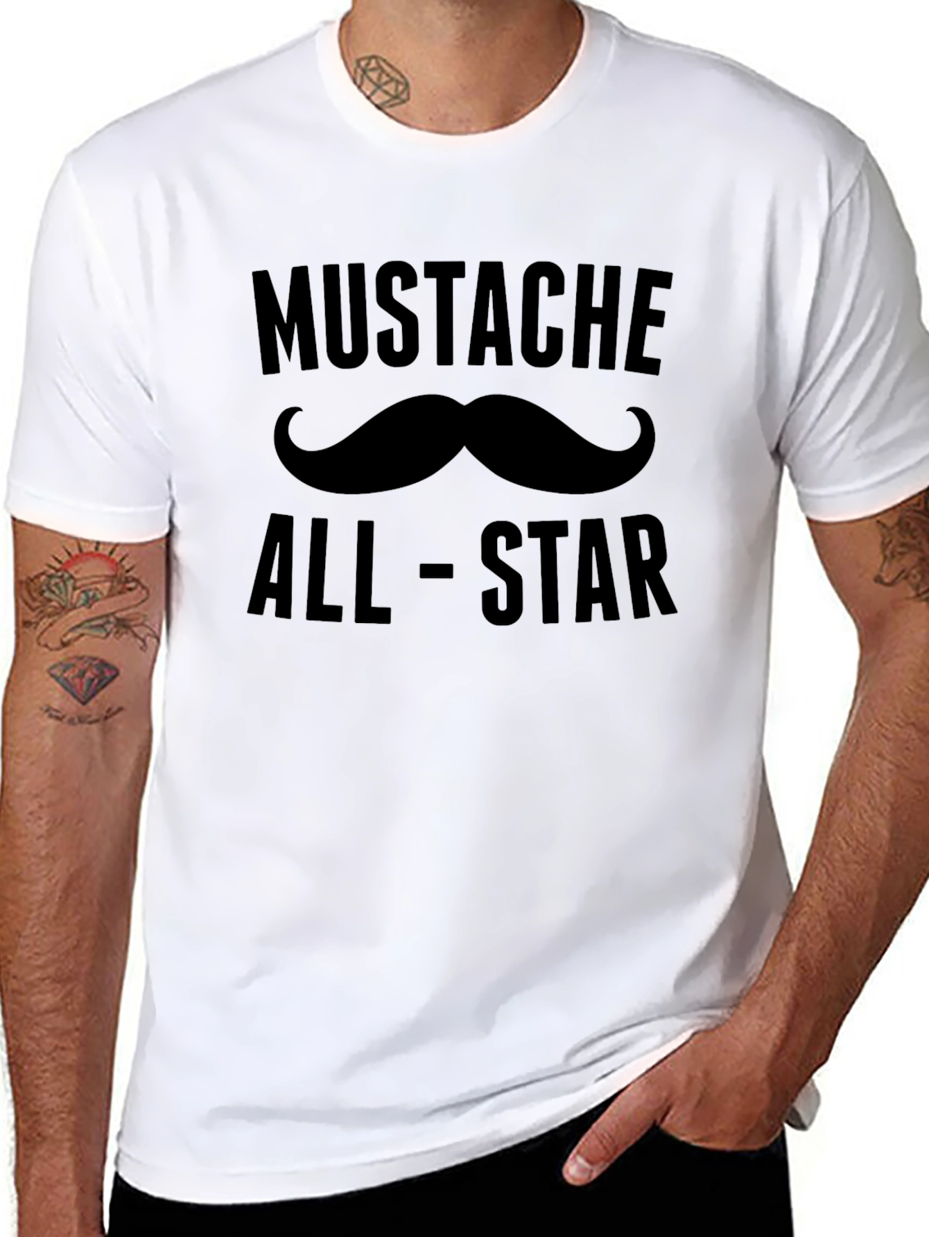 Mustache All-Star Black T-Shirt
