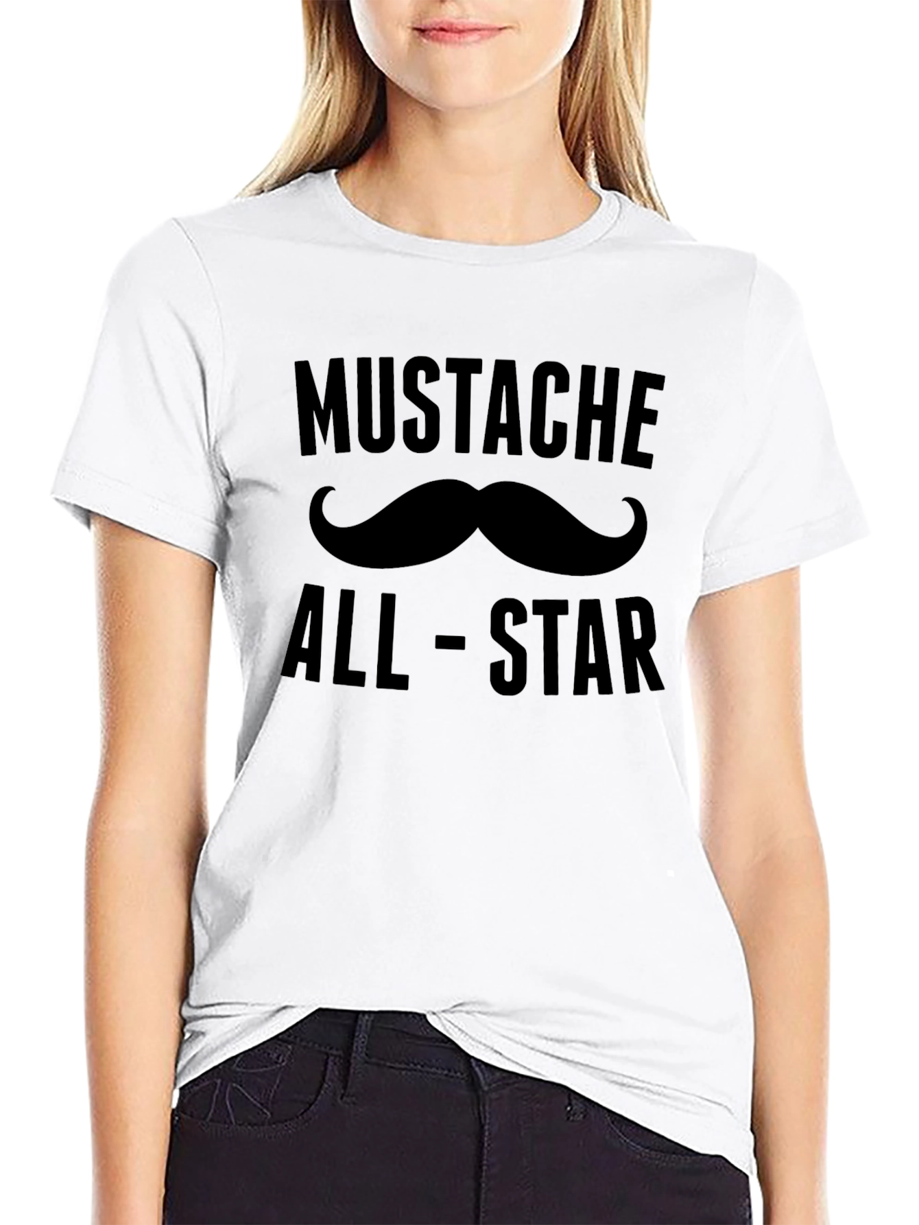 Mustache All-Star Black T-Shirt