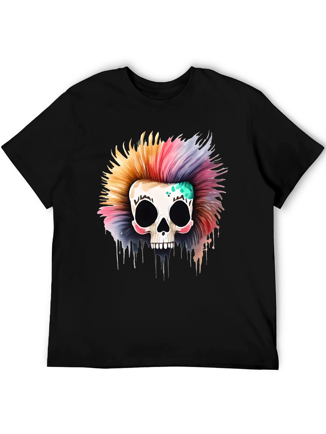 Colorful Skull Graphic Tee - Unique Design