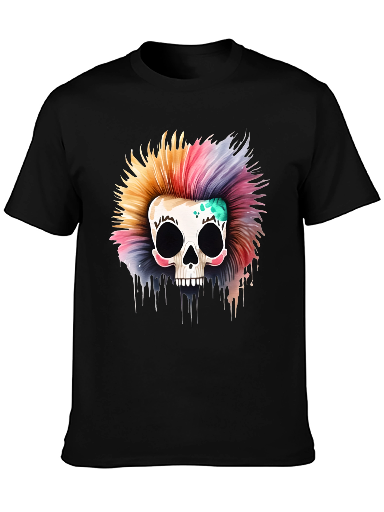 Colorful Skull Graphic Tee - Unique Design