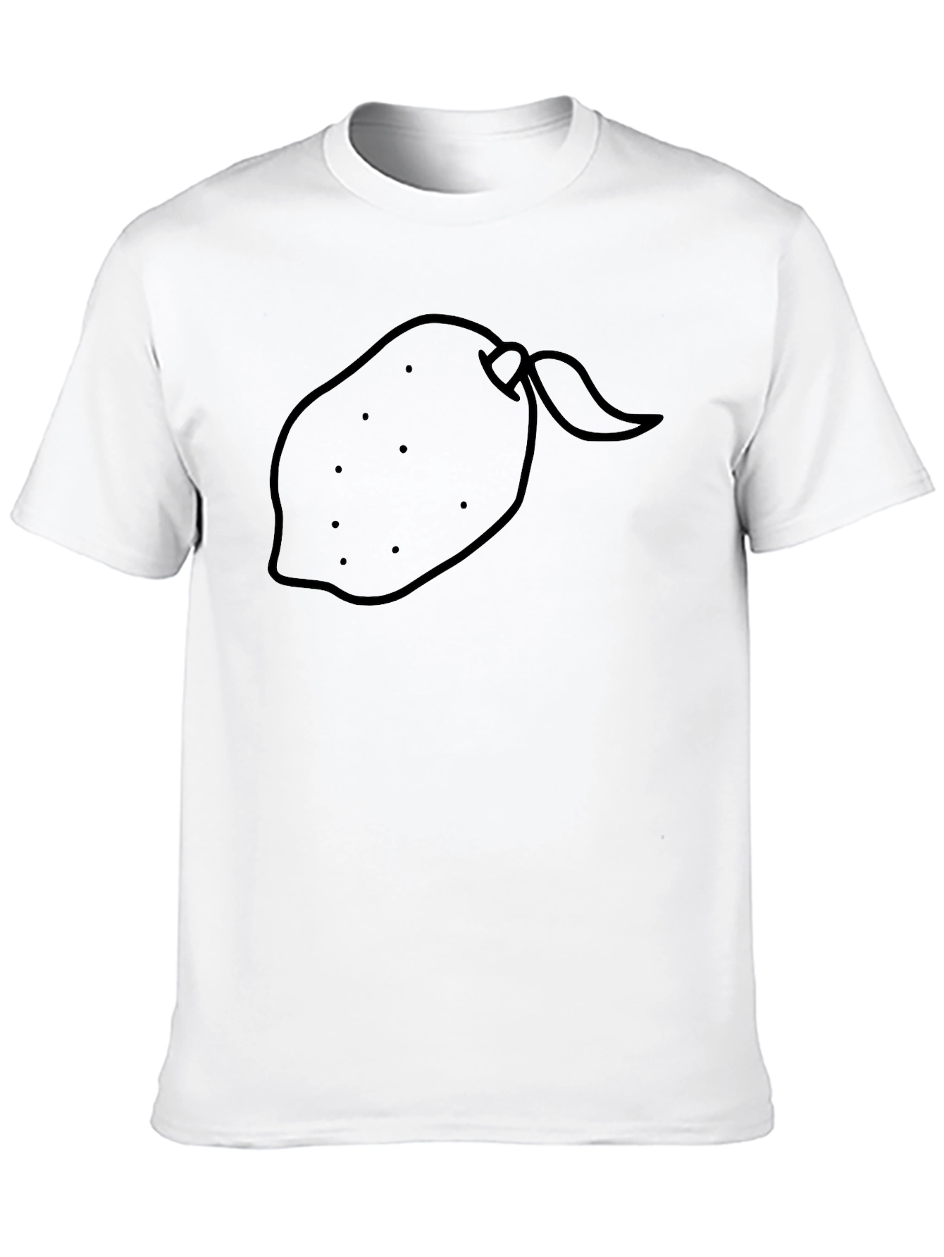 Black T-Shirt with Lemon Graphic Print