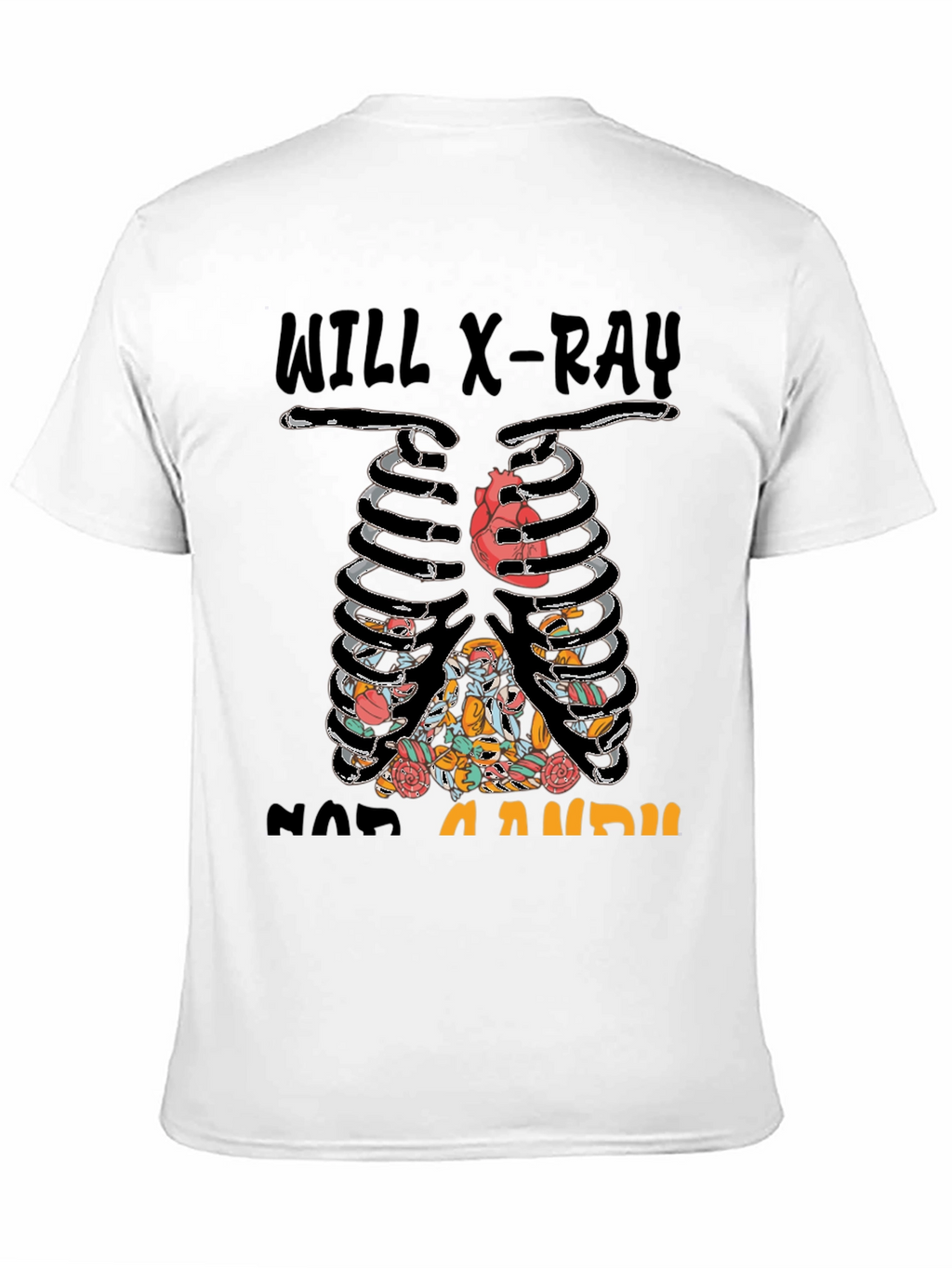 X-Ray Skeleton Candy Heart Graphic T-Shirt