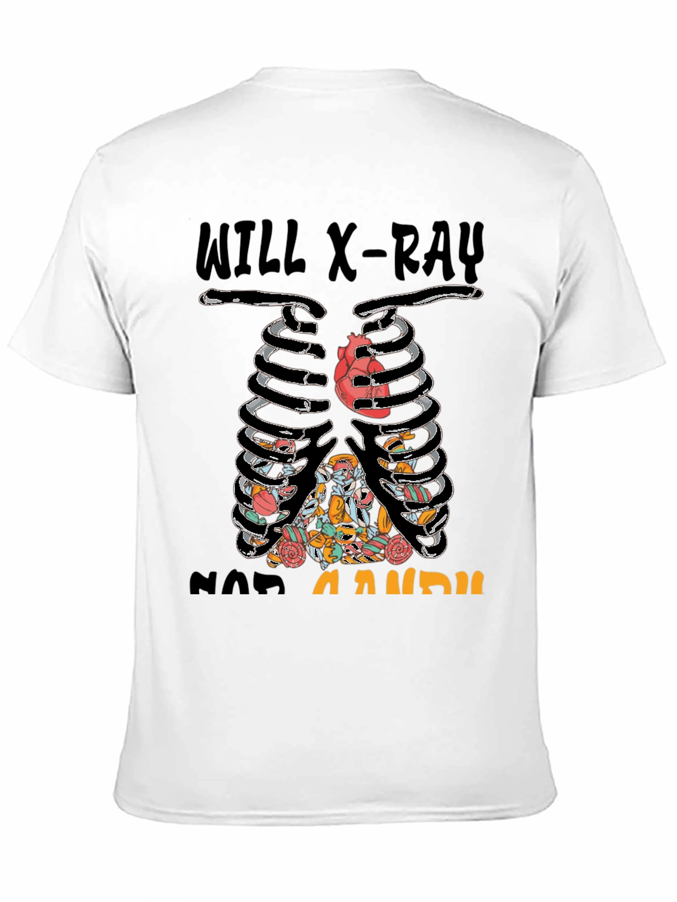 X-Ray Skeleton Candy Heart Graphic T-Shirt