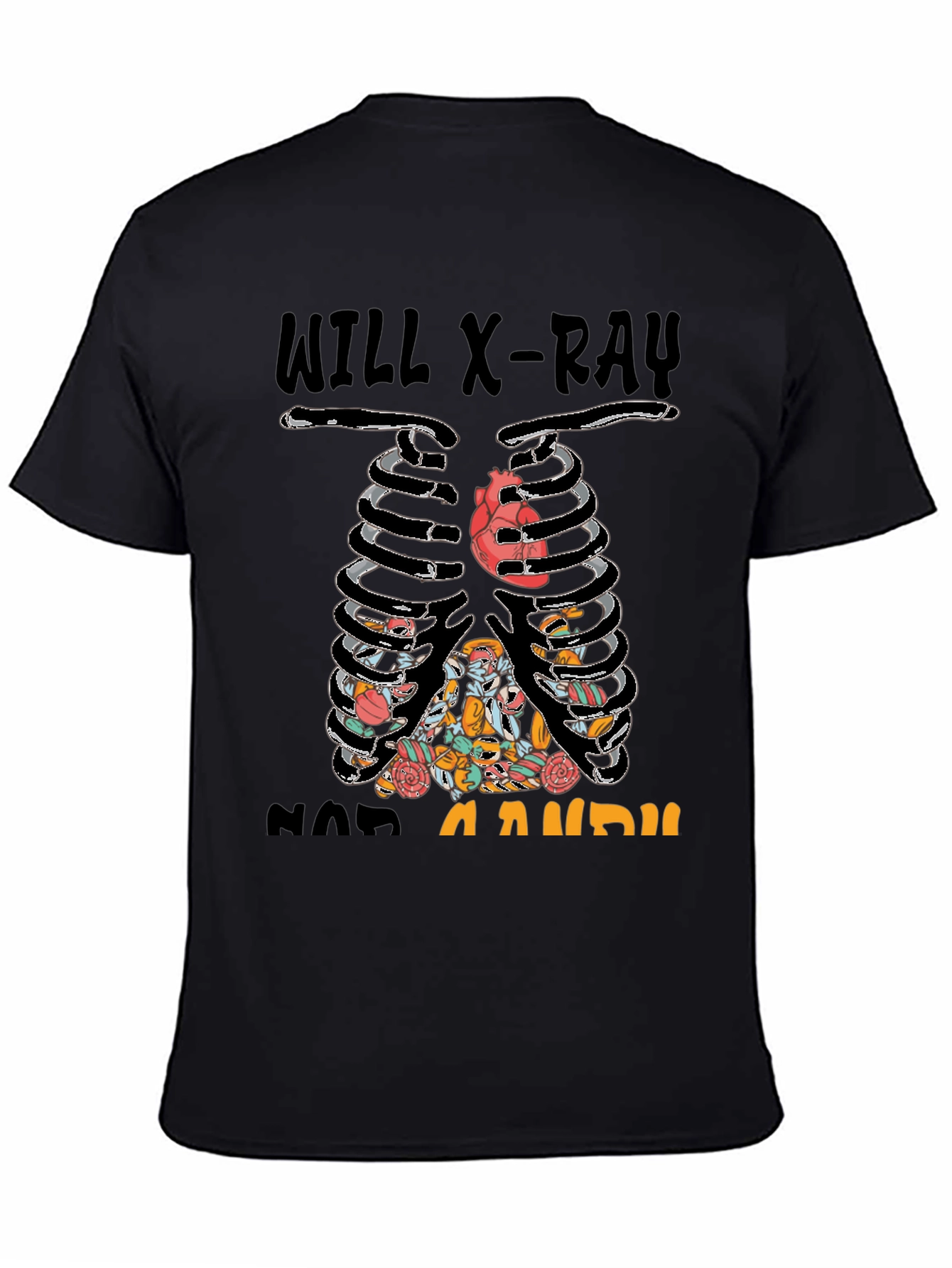 X-Ray Skeleton Candy Heart Graphic T-Shirt