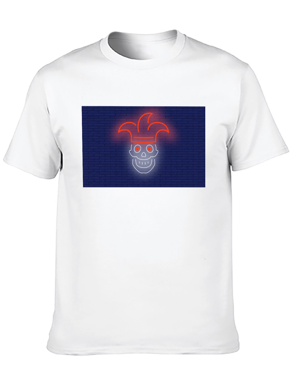 Neon Jester Skull Graphic T-Shirt