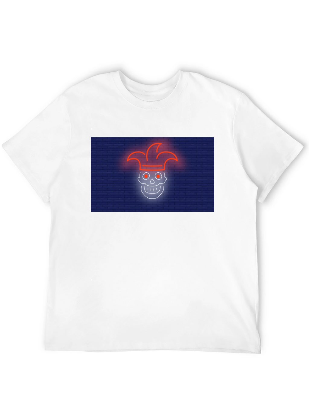 Neon Jester Skull Graphic T-Shirt