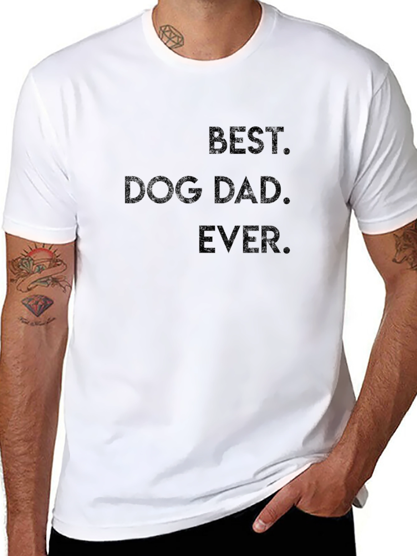 Best Dog Dad Ever Graphic Tee - Black