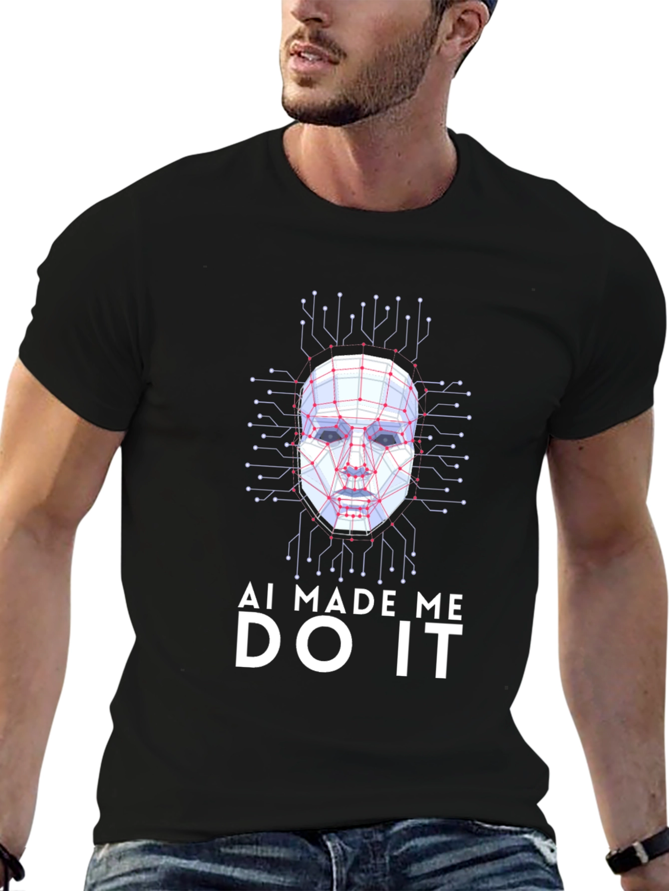 AI Made Me Do It T-Shirt - Funny Tech Graphic Tee