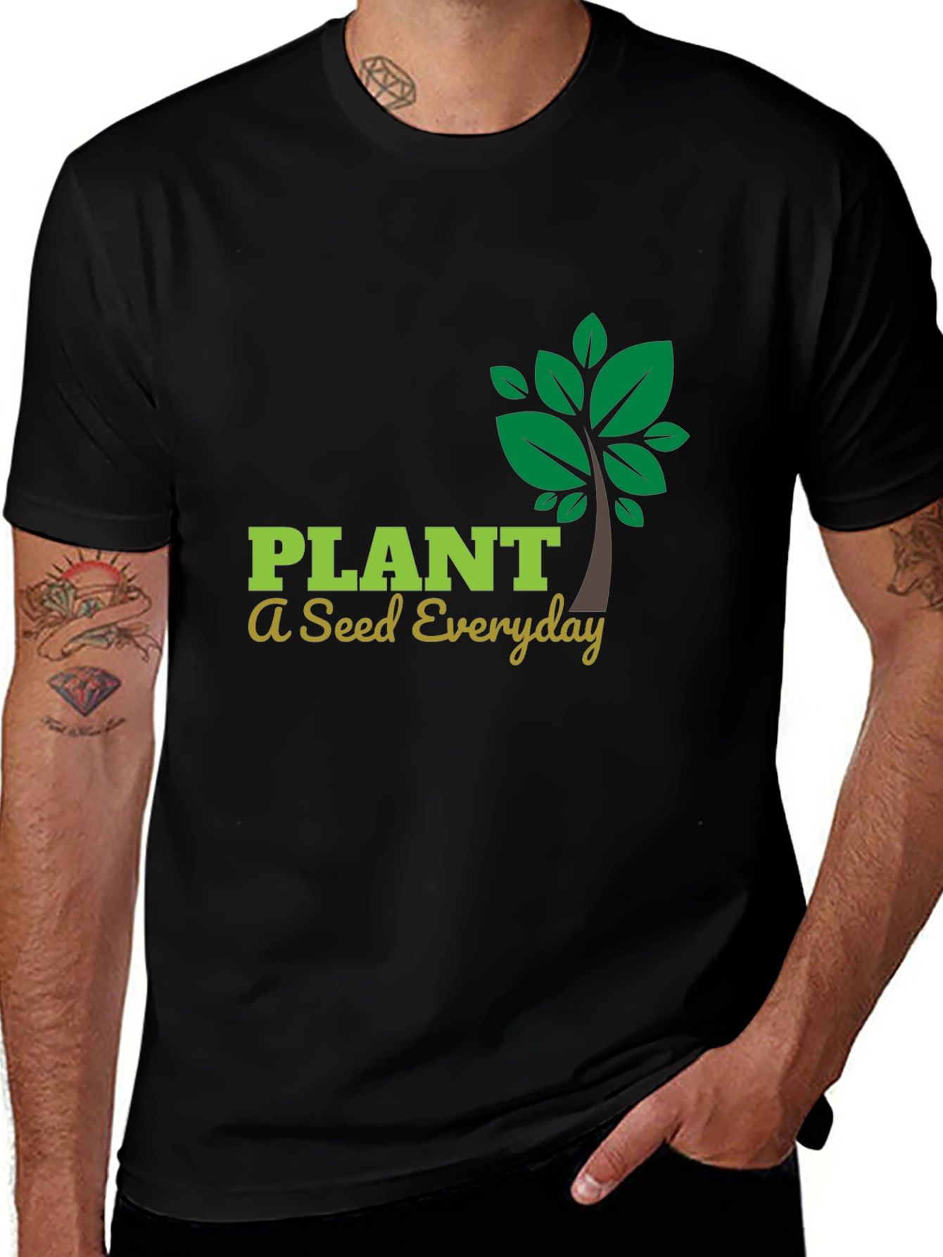 Plant a Seed Everyday Graphic Tee - Black