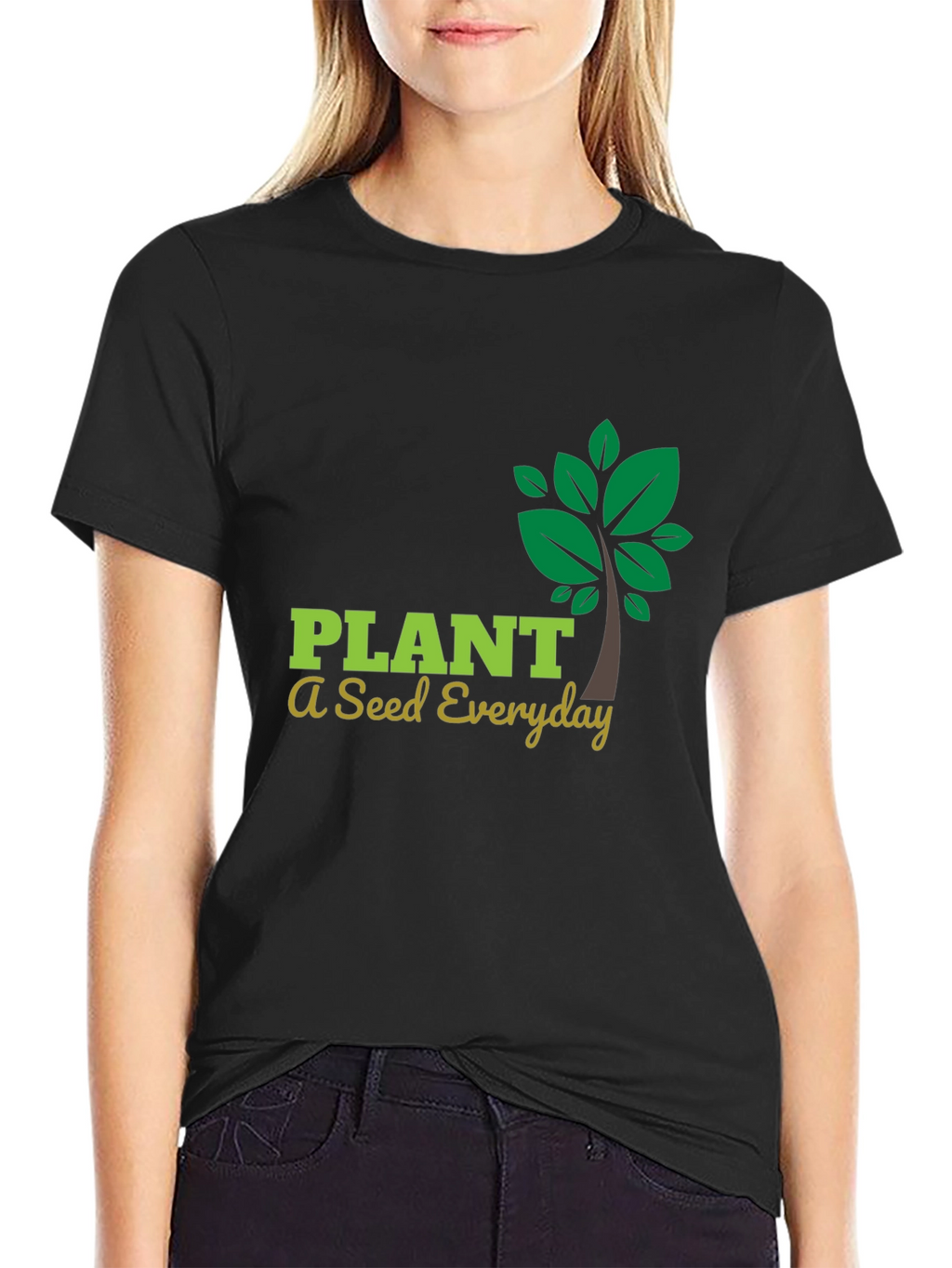 Plant a Seed Everyday Graphic Tee - Black