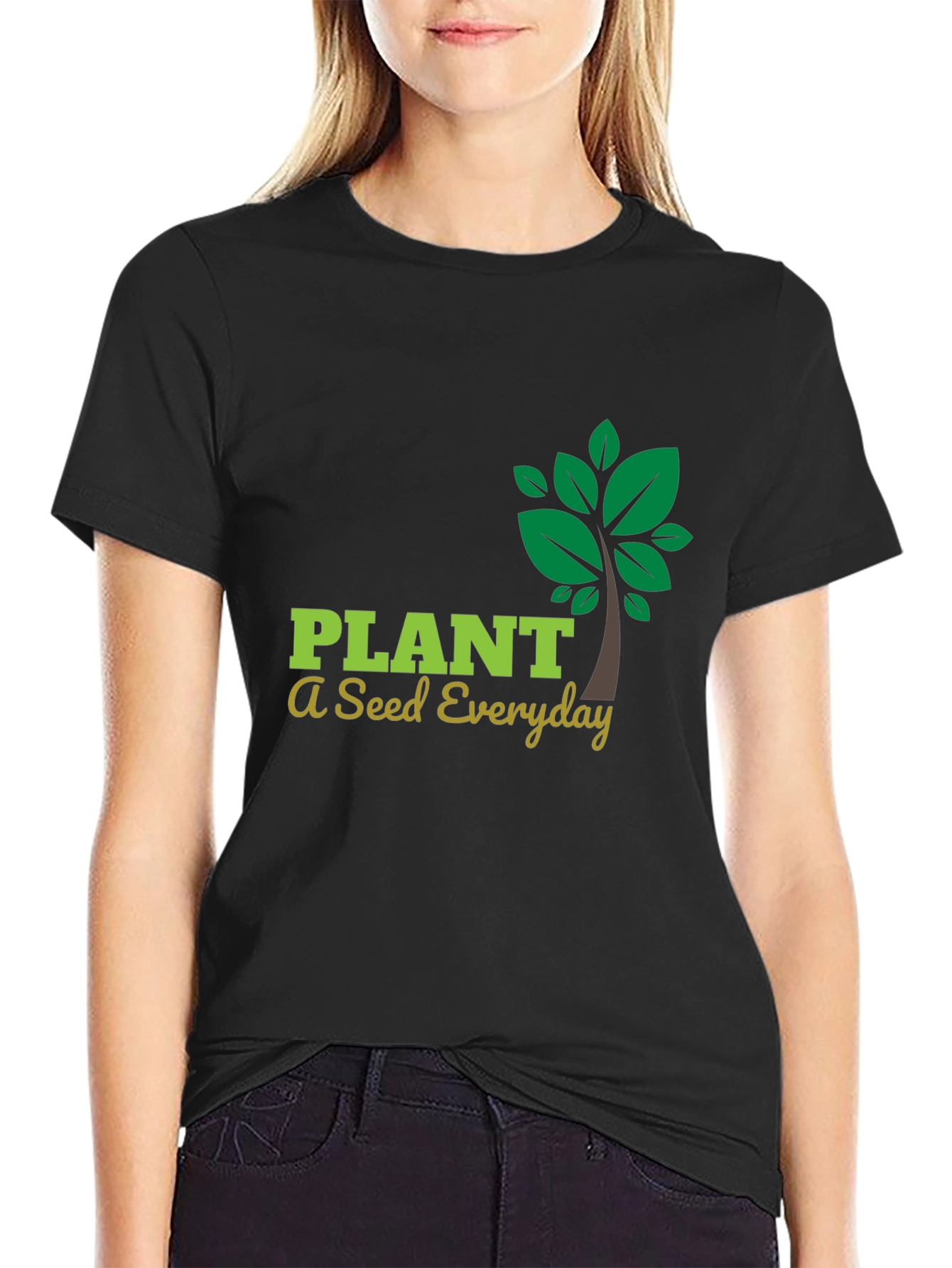 Plant a Seed Everyday Graphic Tee - Black