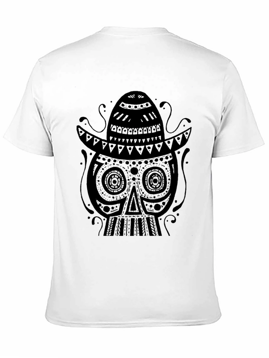Black Skull Sombrero Graphic Tee - Mens Fashion