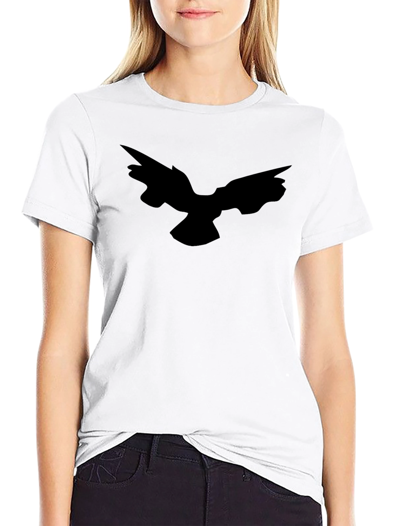 Mens Black T-Shirt with Eagle Silhouette