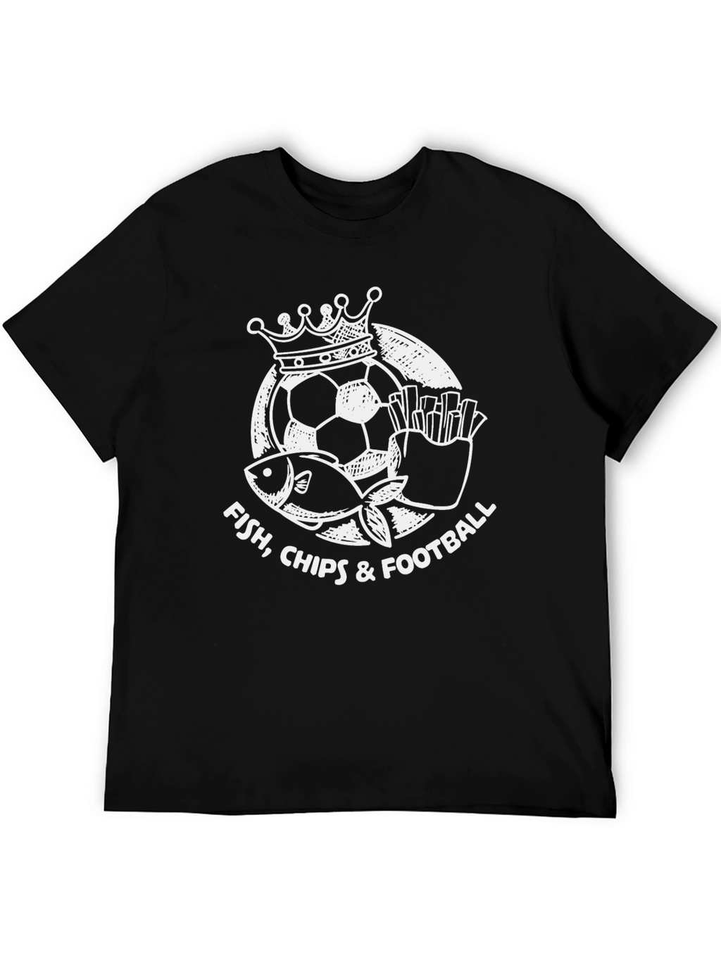 Fish Chips Football T-Shirt - Novelty Graphic Tee
