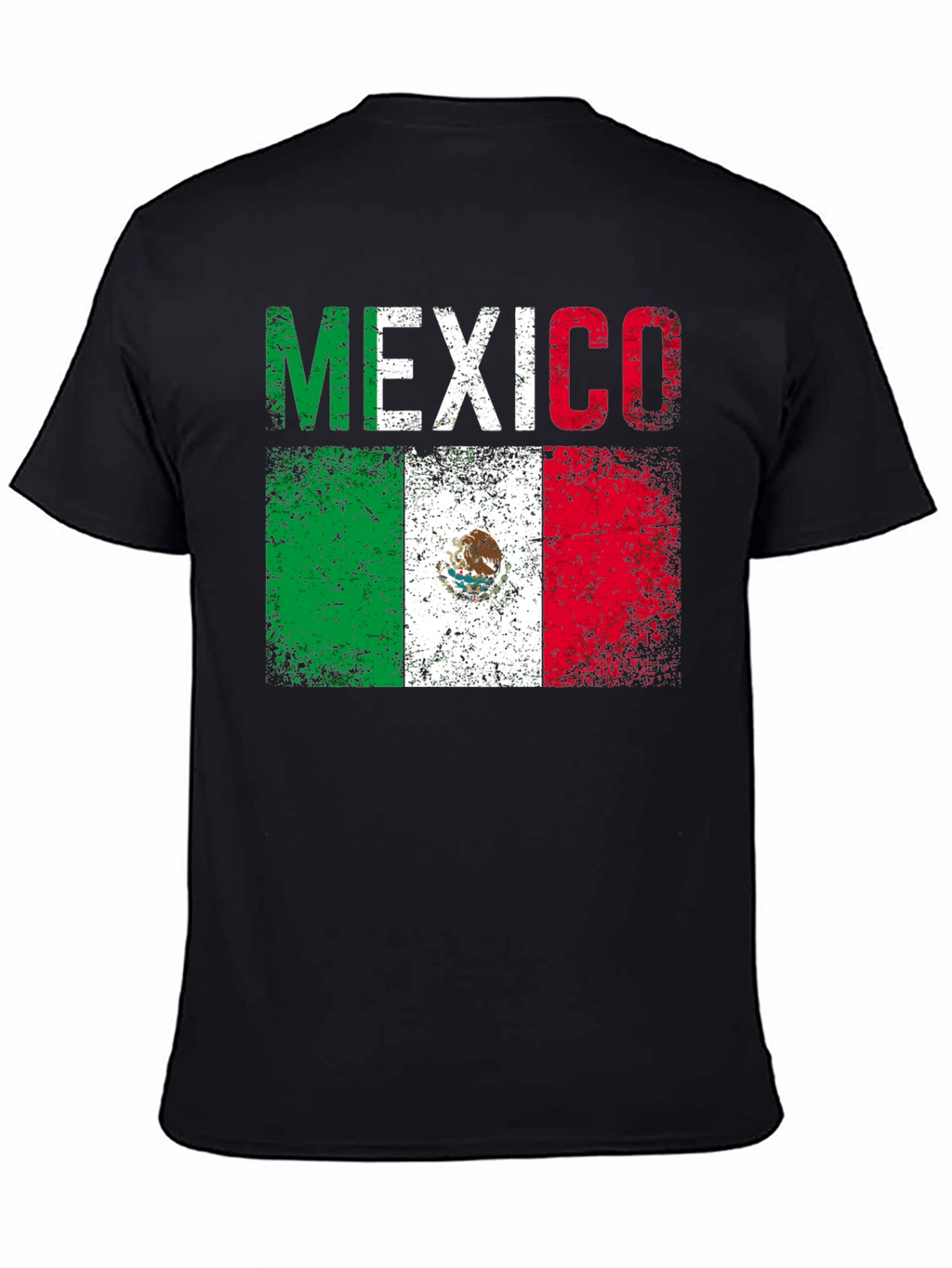 Distressed Mexico Flag Graphic T-Shirt
