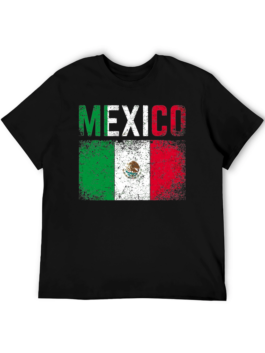 Distressed Mexico Flag Graphic T-Shirt