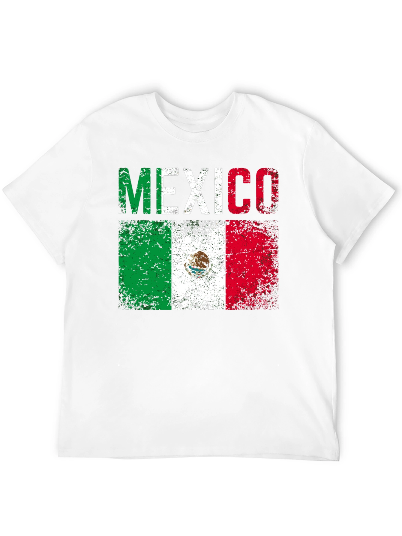Distressed Mexico Flag Graphic T-Shirt