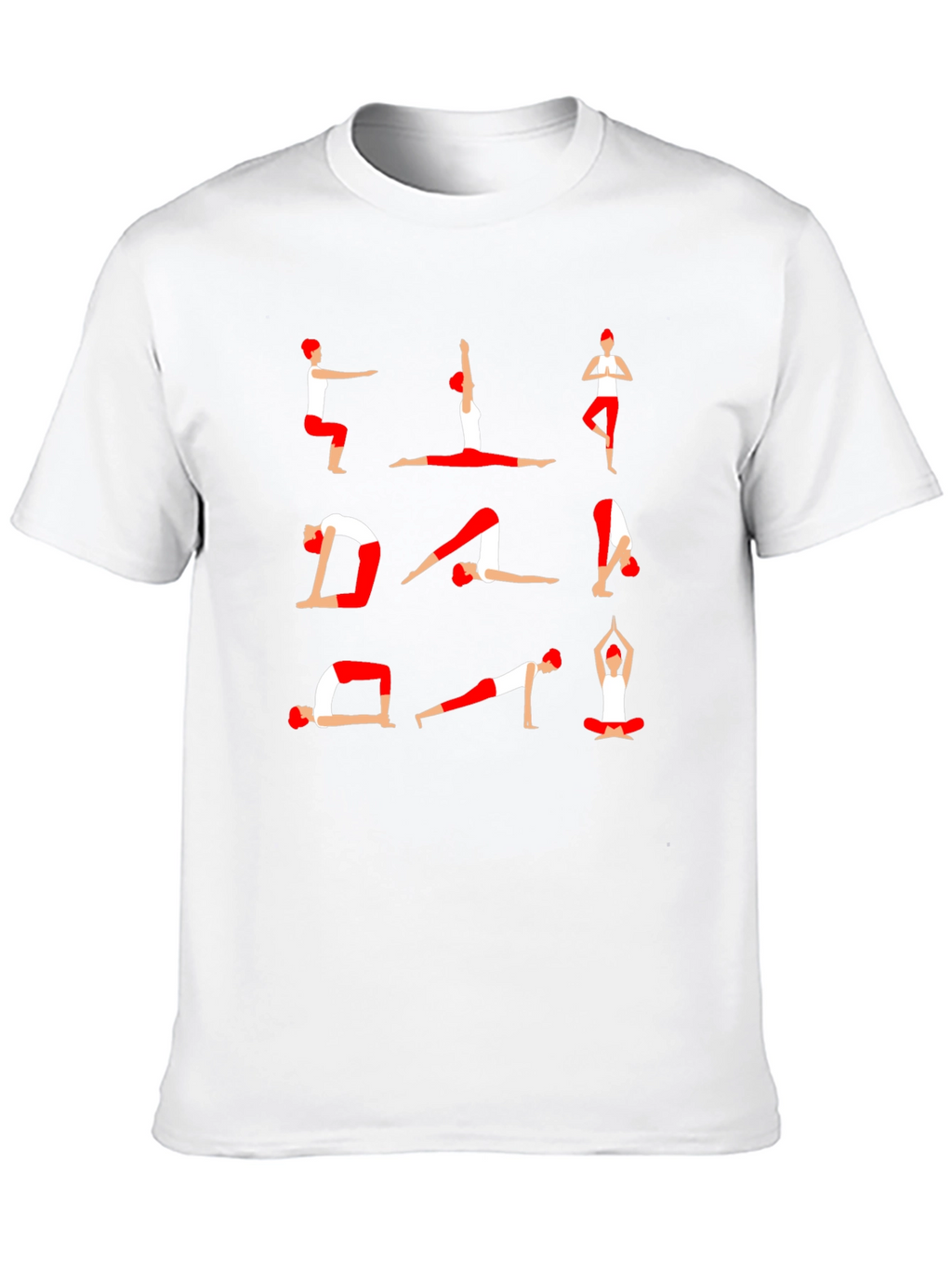 Yoga Pose Graphic Print T-Shirt - Black