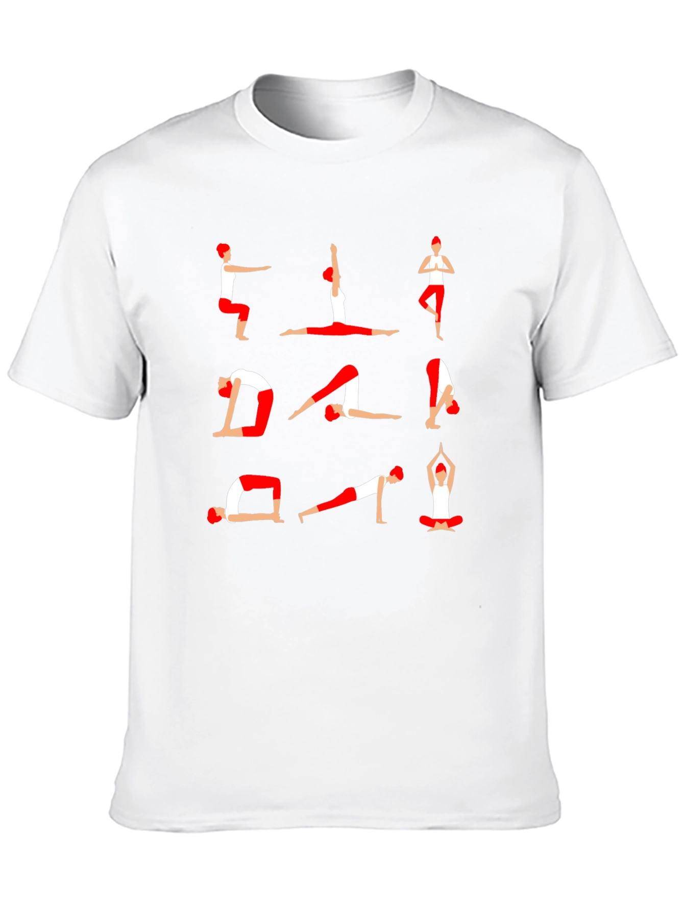 Yoga Pose Graphic Print T-Shirt - Black
