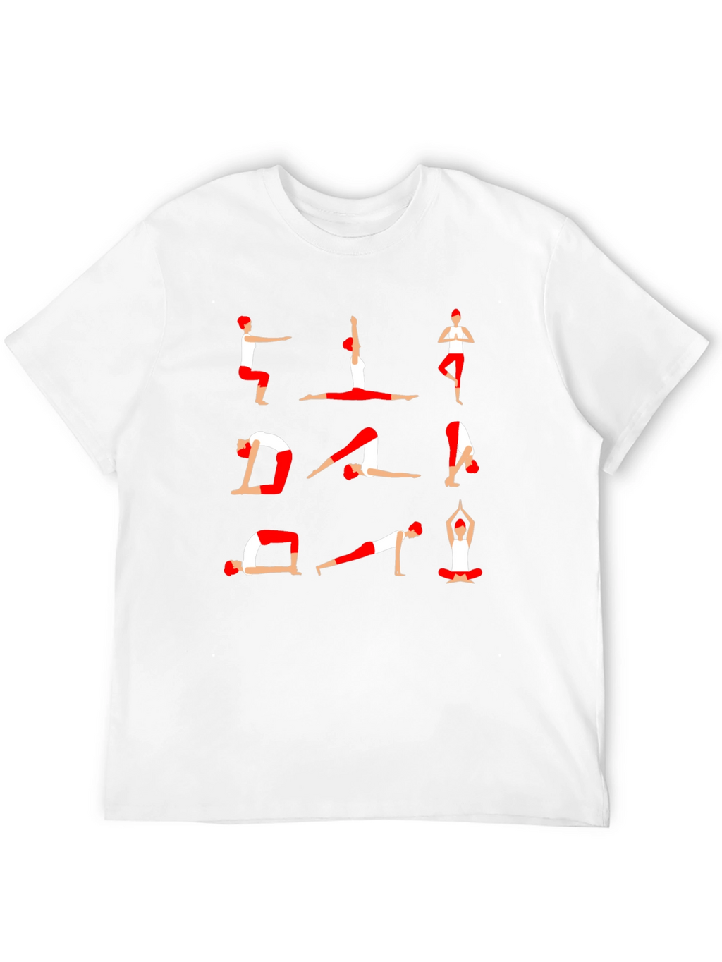 Yoga Pose Graphic Print T-Shirt - Black