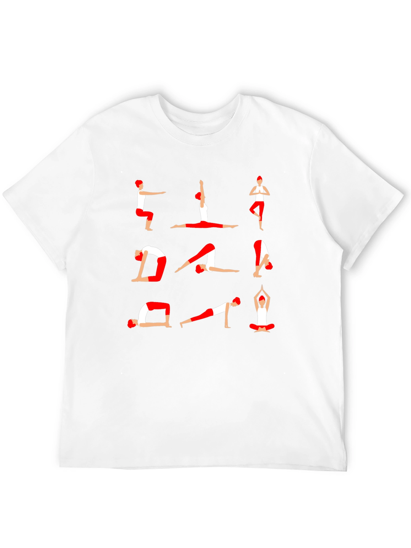 Yoga Pose Graphic Print T-Shirt - Black