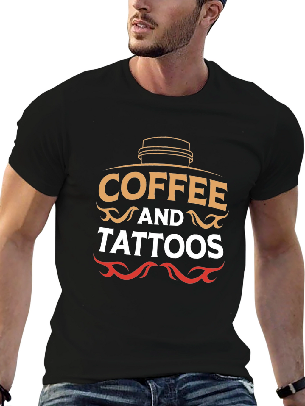 Coffee & Tattoos Graphic Tee - Black