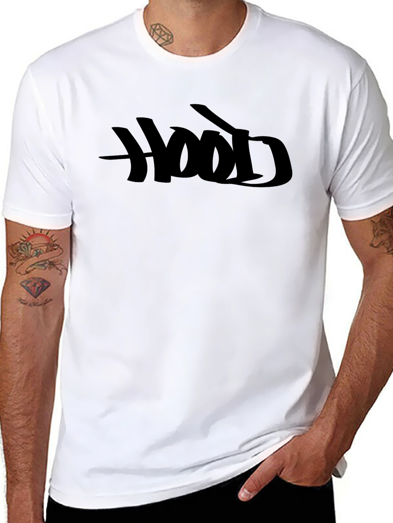 Black Hood Graphic T-Shirt