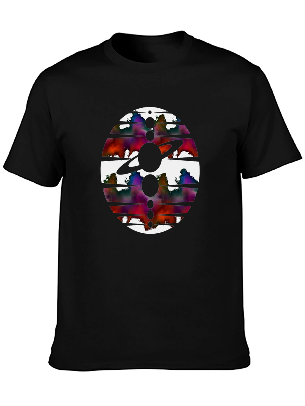 Abstract Planet Graphic Black Tee