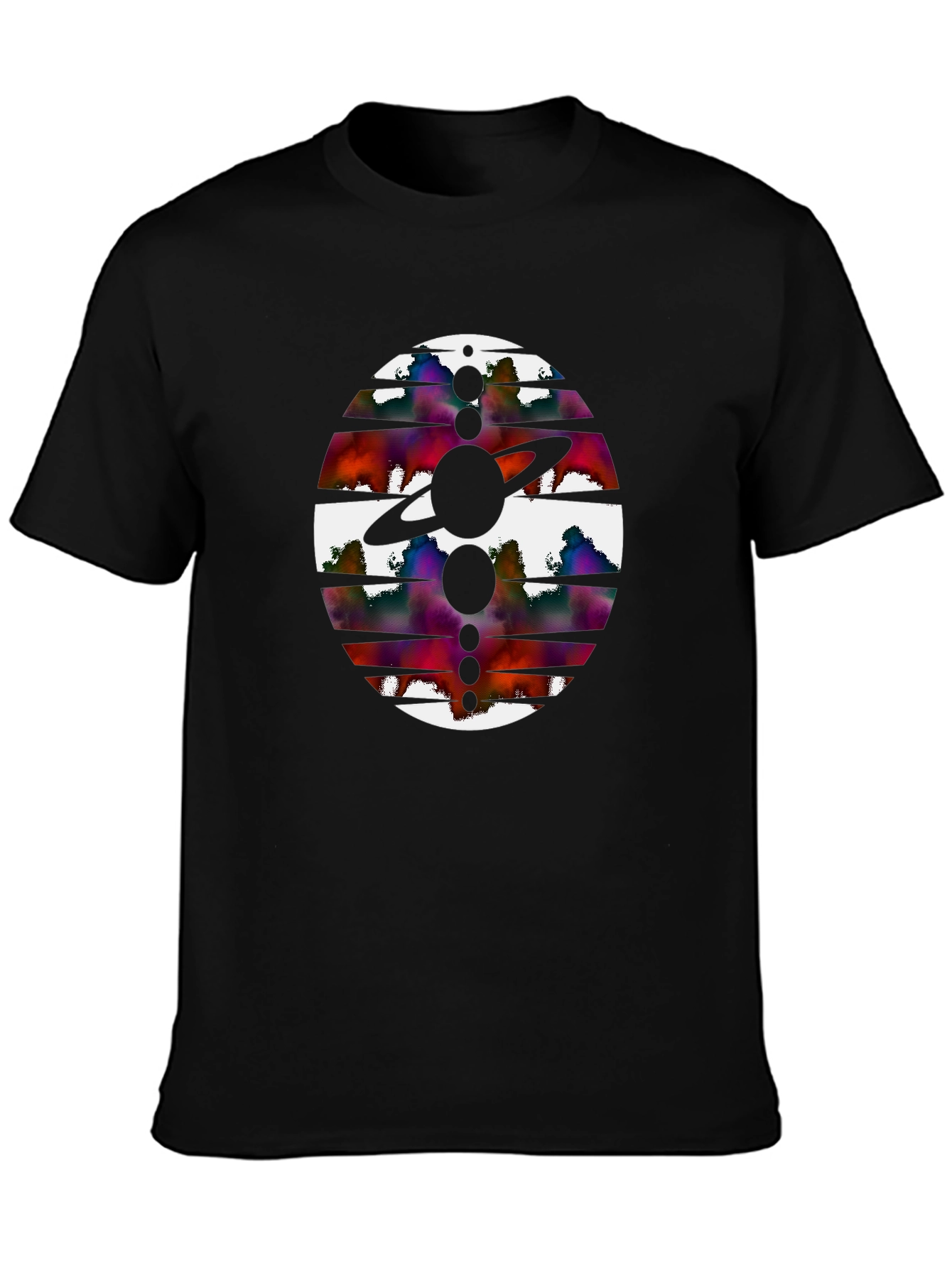 Abstract Planet Graphic Black Tee