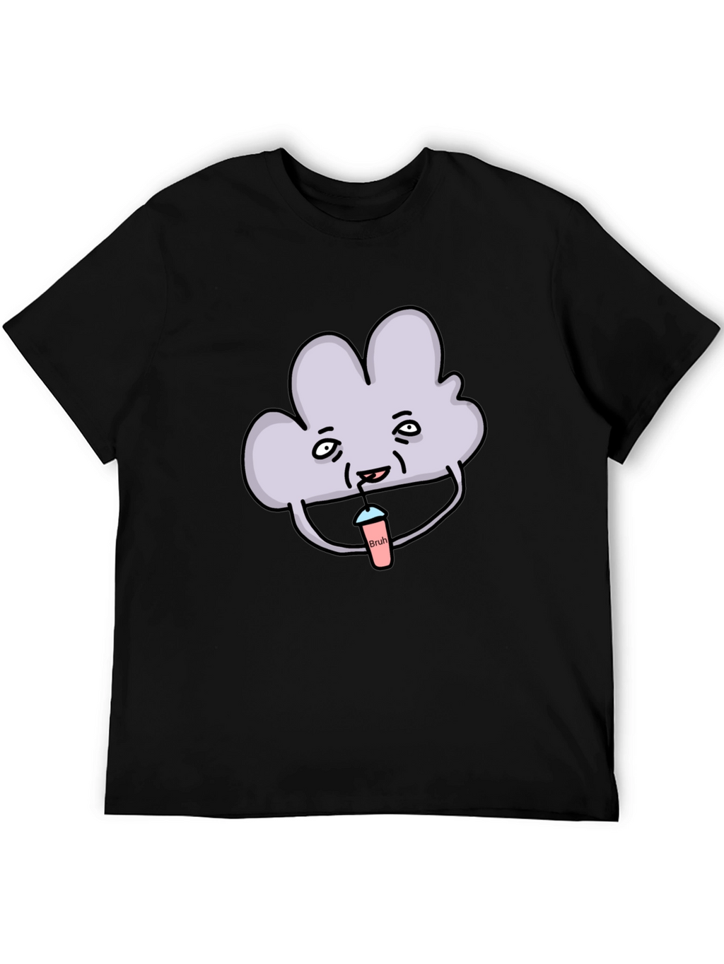 Mens Black T-Shirt - Cloud Bruh Design