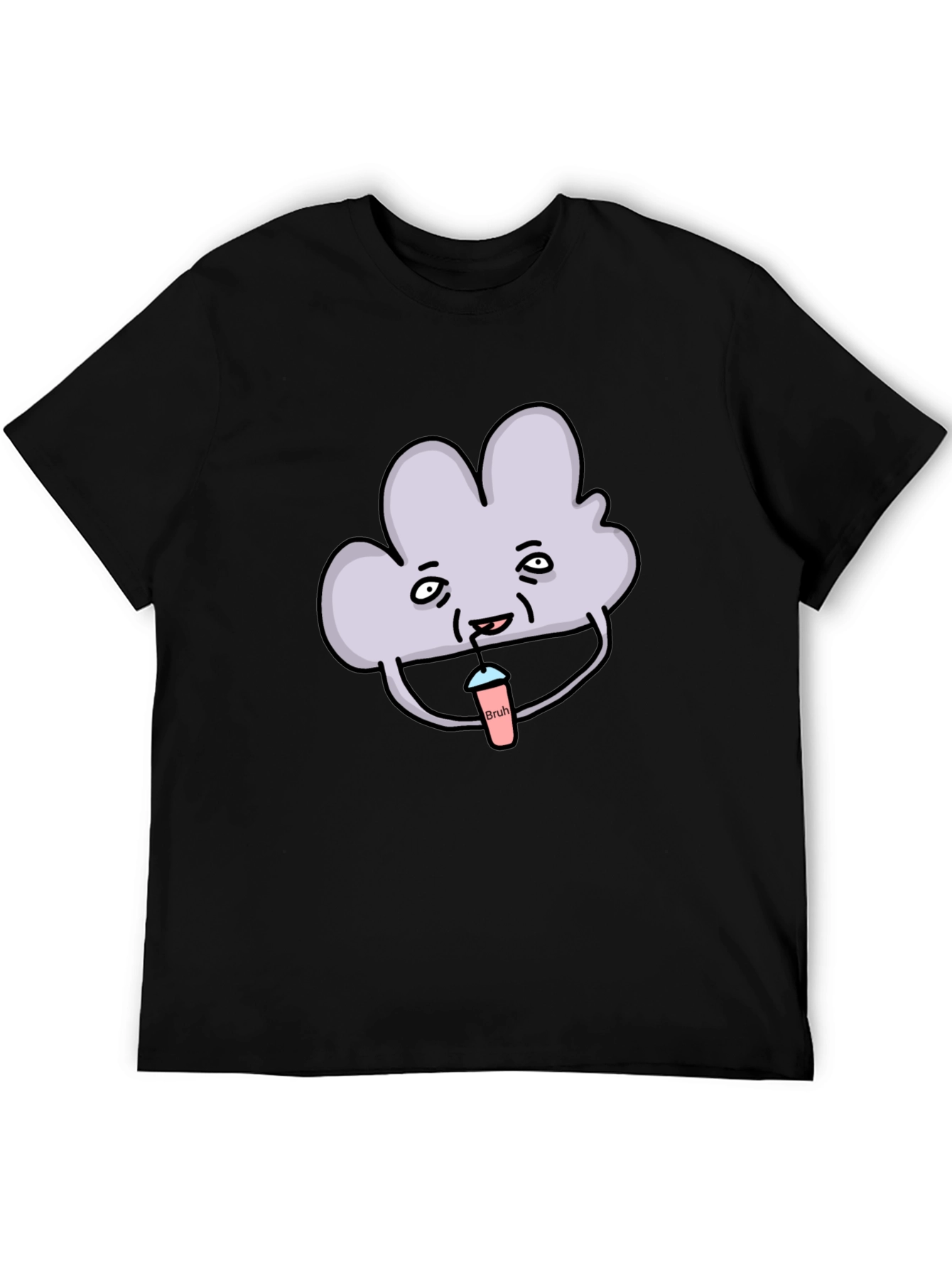 Mens Black T-Shirt - Cloud Bruh Design