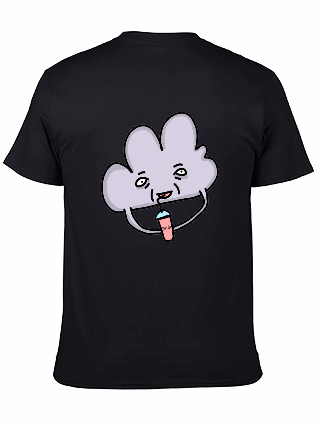 Mens Black T-Shirt - Cloud Bruh Design