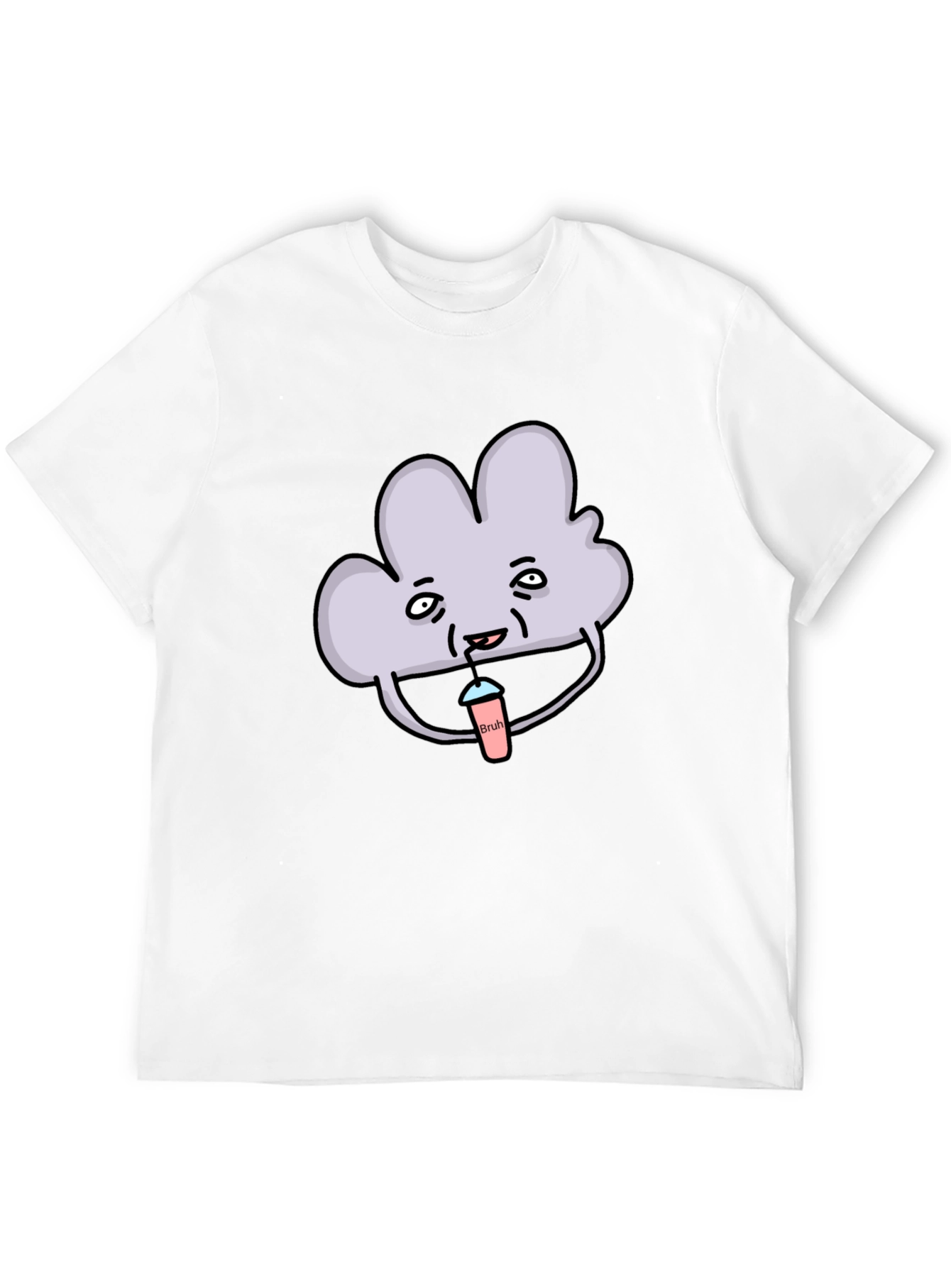 Mens Black T-Shirt - Cloud Bruh Design