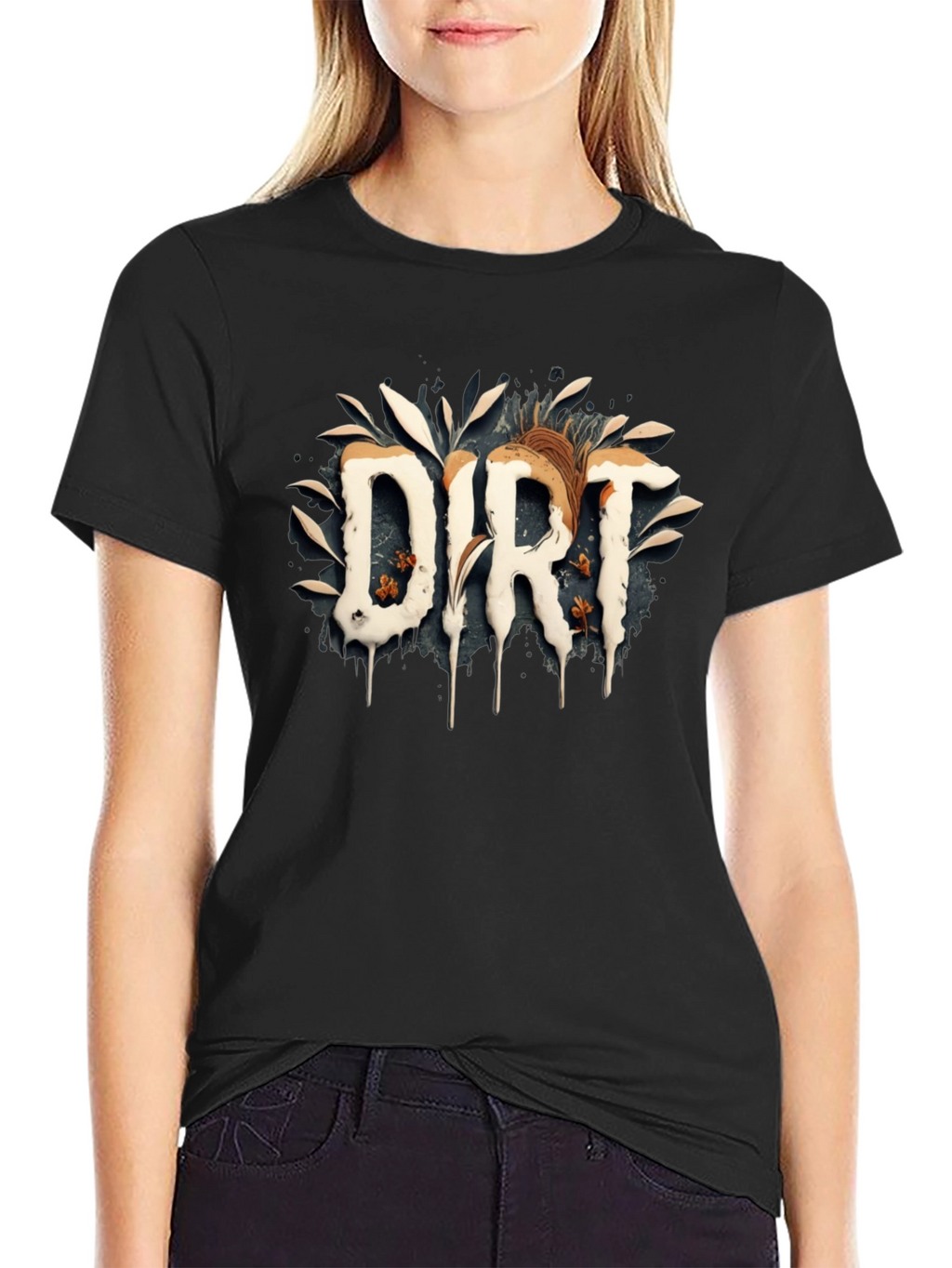 Dirt Graphic Print Black T-Shirt