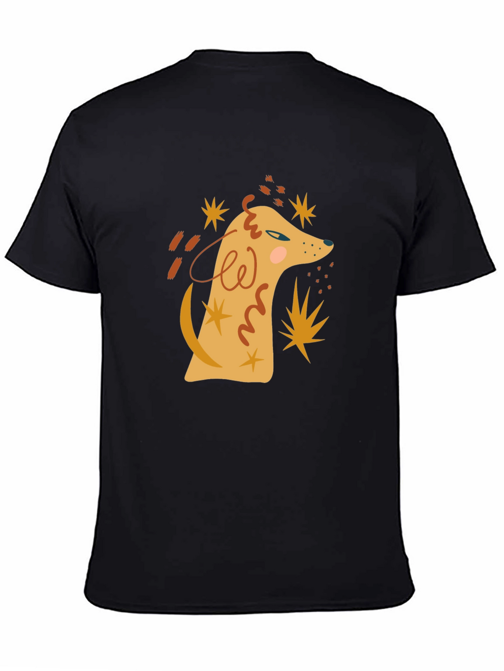 Abstract Dog Graphic Tee - Mens Black T-Shirt