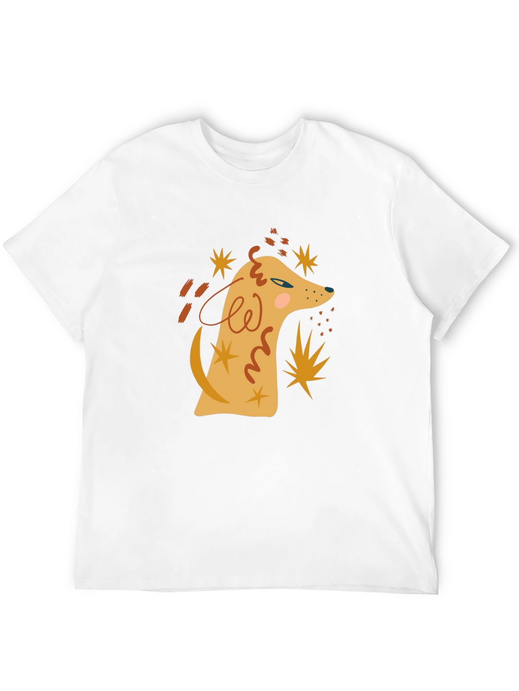 Abstract Dog Graphic Tee - Mens Black T-Shirt