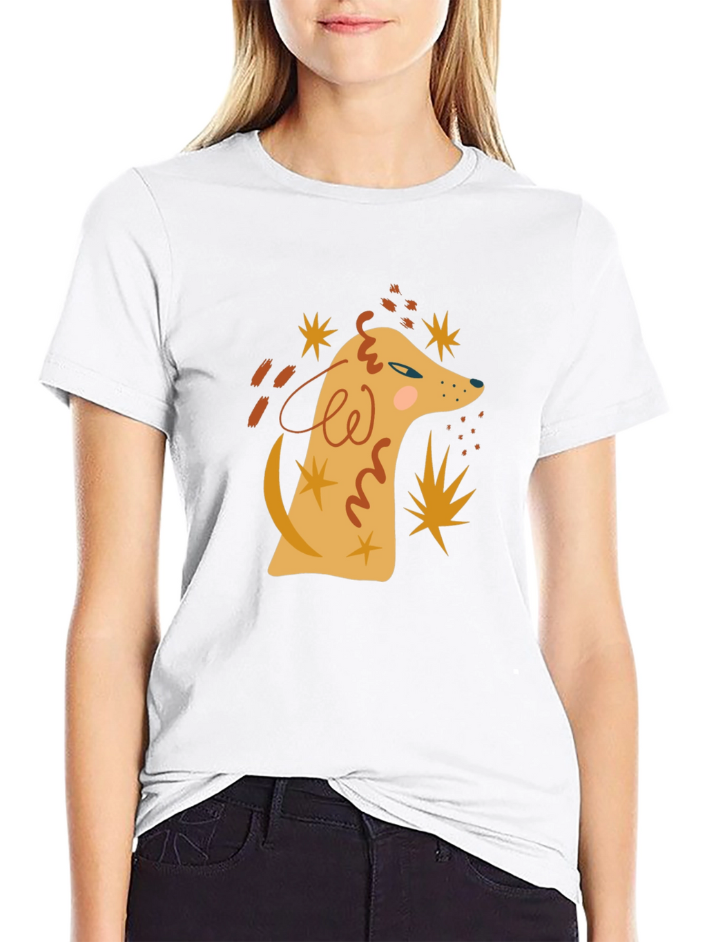 Abstract Dog Graphic Tee - Mens Black T-Shirt