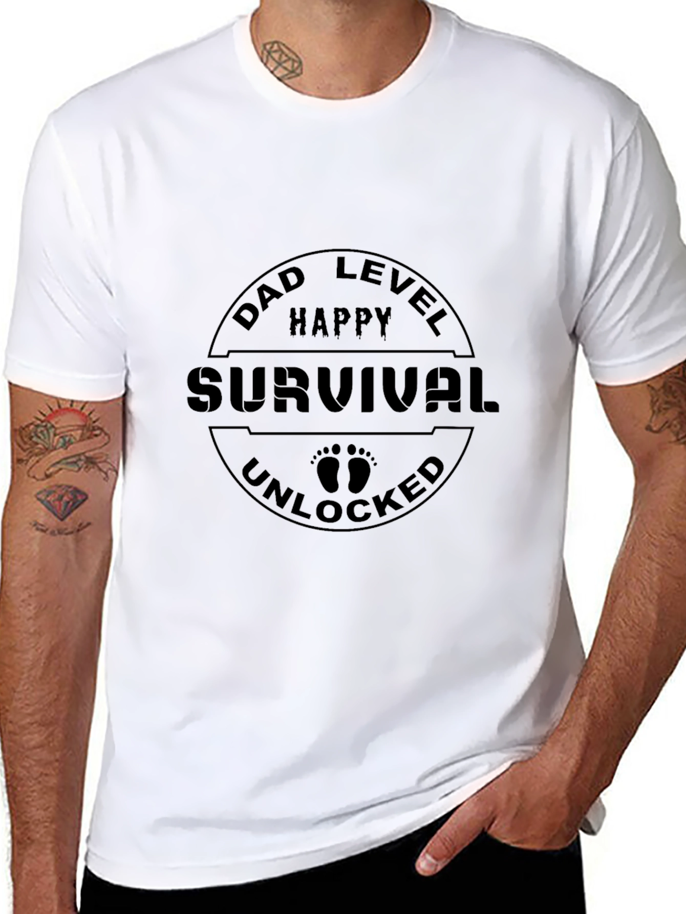 Dad Level Happy Survival Unlocked T-Shirt