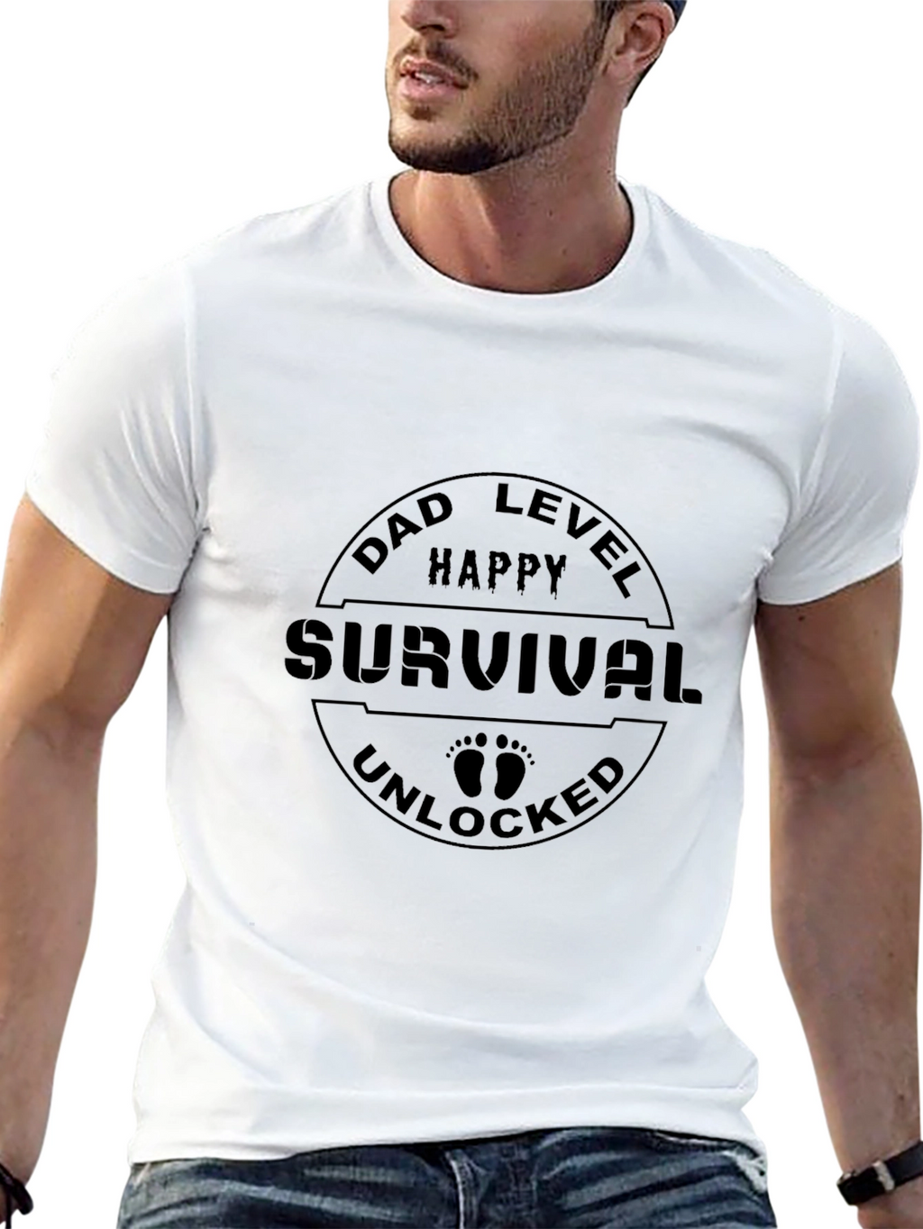 Dad Level Happy Survival Unlocked T-Shirt