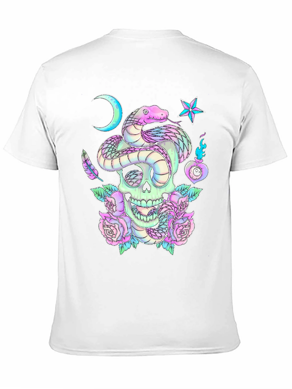 Skull & Snake Graphic Tee - Gothic Aesthetic