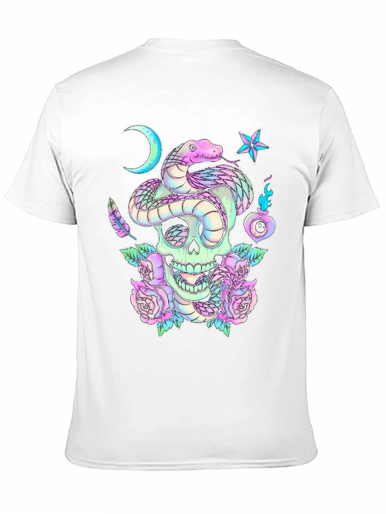 Skull & Snake Graphic Tee - Gothic Aesthetic
