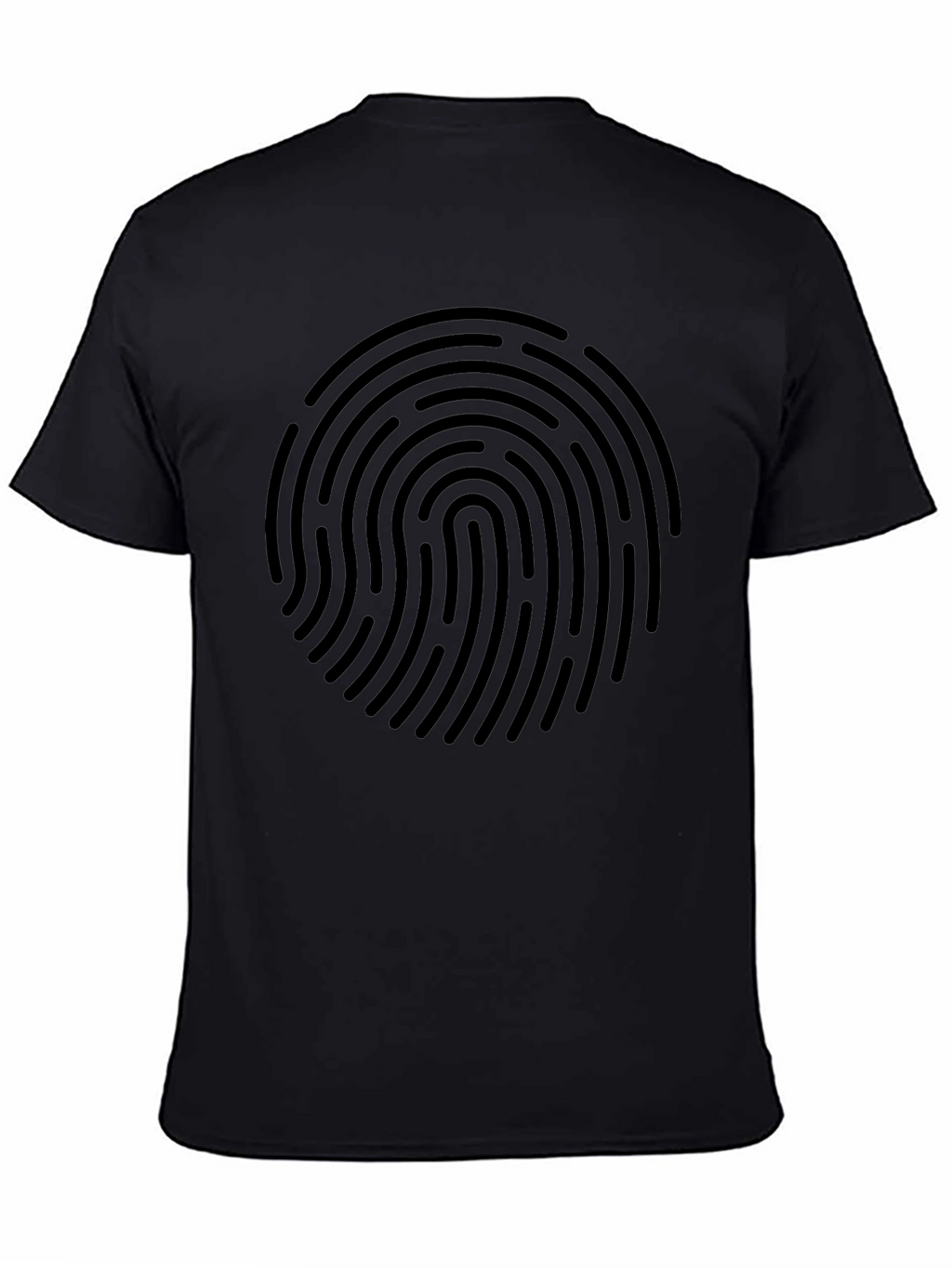 Fingerprint Graphic Black T-Shirt - Unique Design