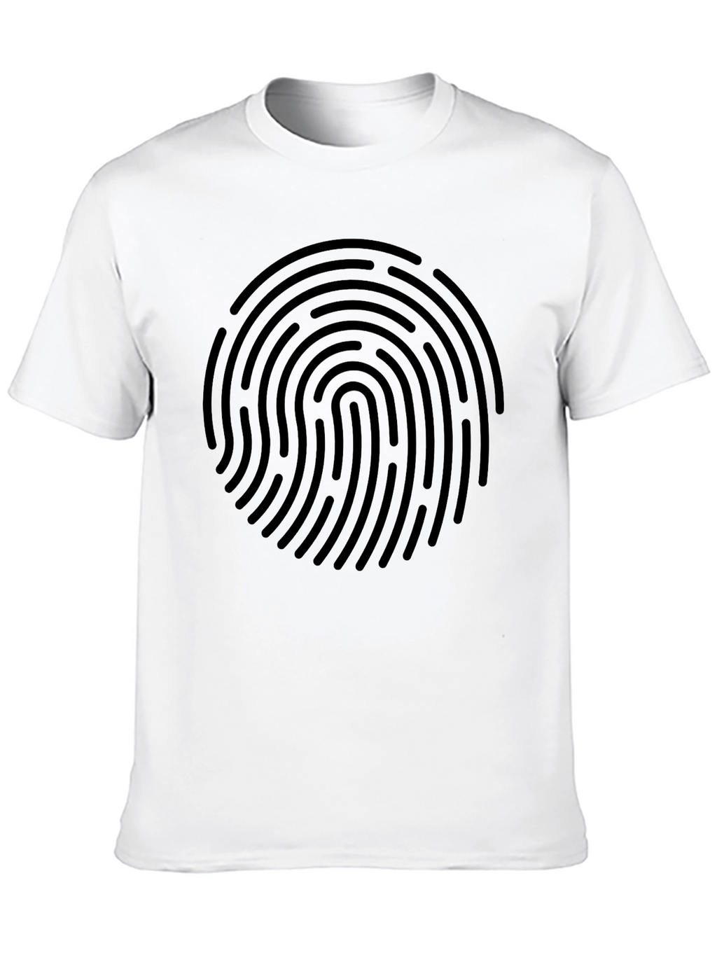 Fingerprint Graphic Black T-Shirt - Unique Design