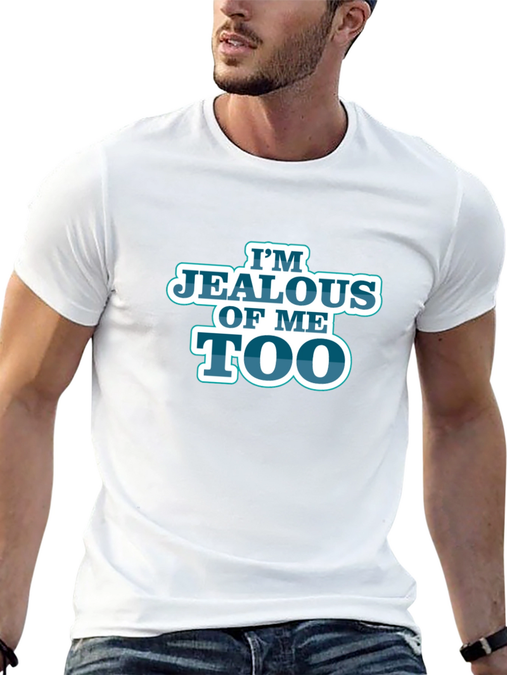 Im Jealous of Me Too Black Graphic T-Shirt
