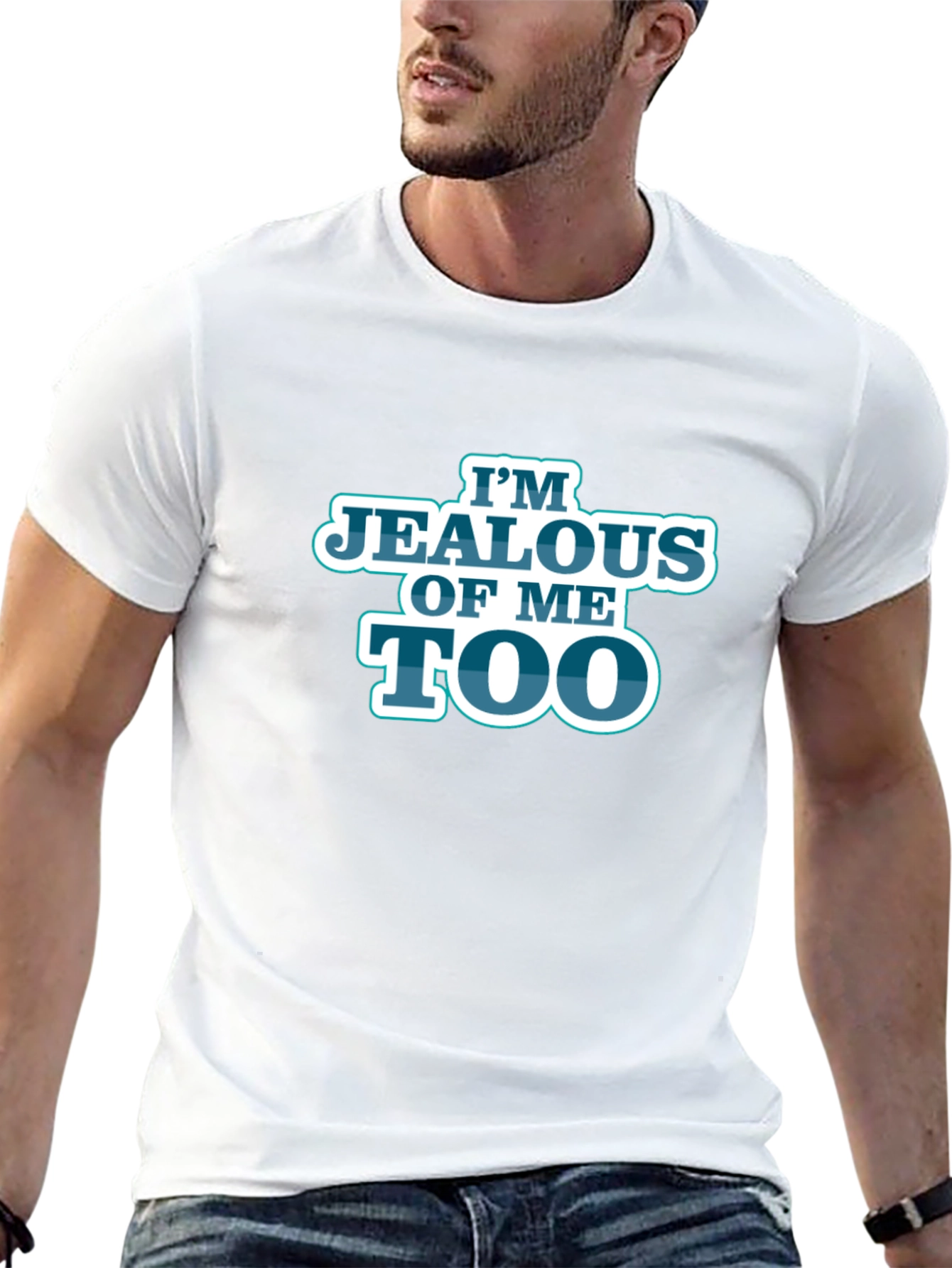 Im Jealous of Me Too Black Graphic T-Shirt