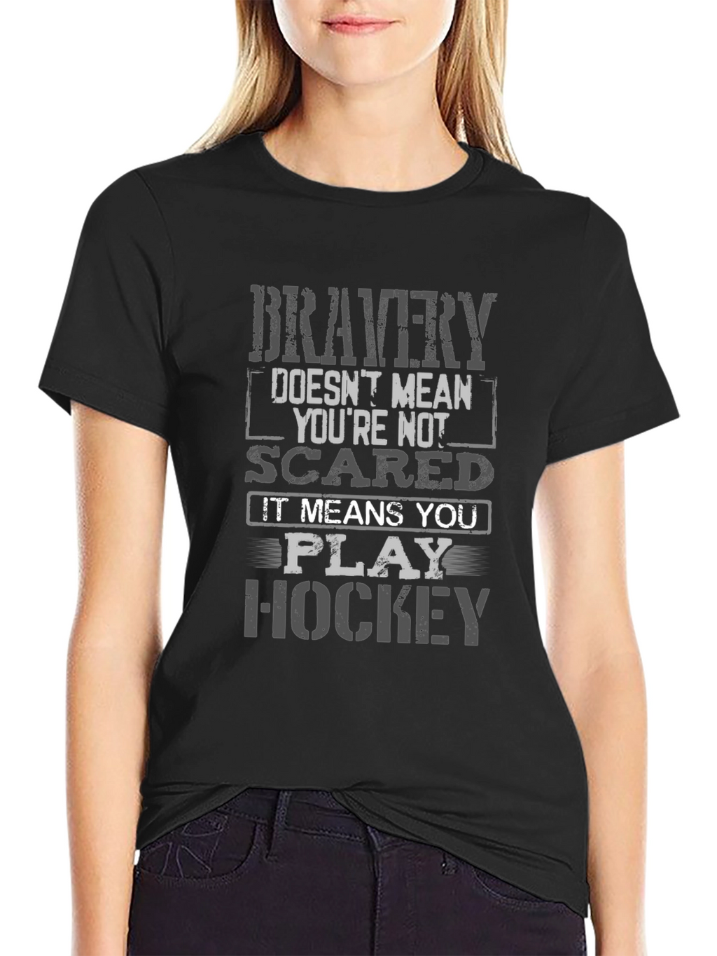 Bravery Hockey T-Shirt - Graphic Print Tee