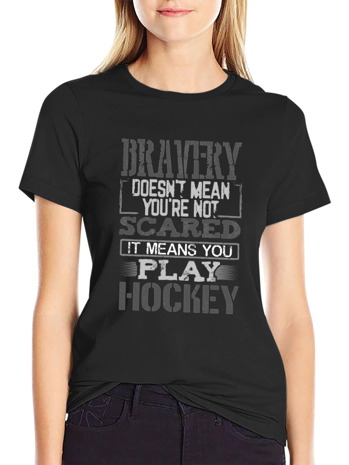 Bravery Hockey T-Shirt - Graphic Print Tee