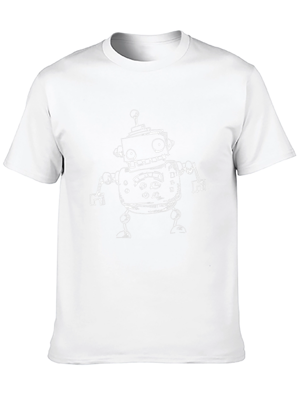 Robot Graphic T-Shirt - Black Short Sleeve